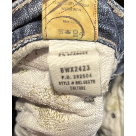 BKE Culture Jeans Womens 31 Blue Medium Wash Straight Leg Embroidered Denim - Picture 8 of 12